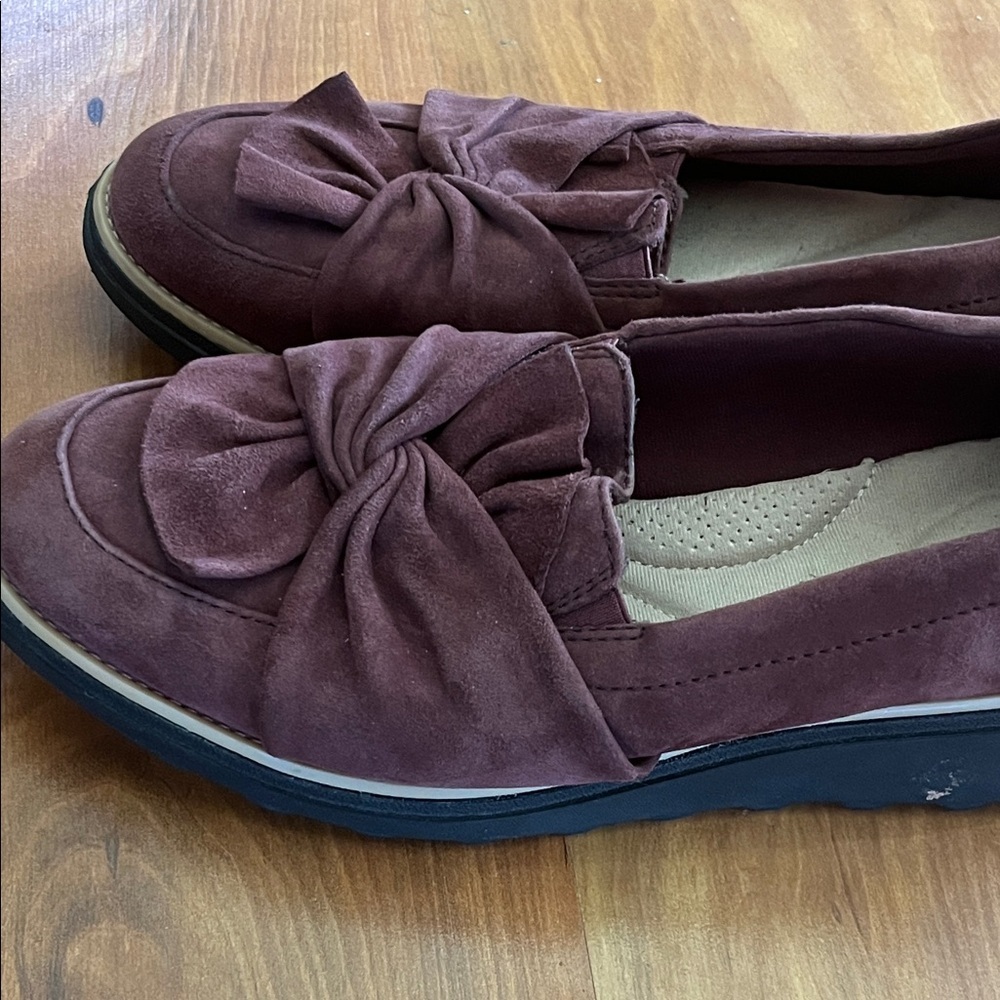 Collection clarks Women's Burgundy Loafers - Picture 6 of 8